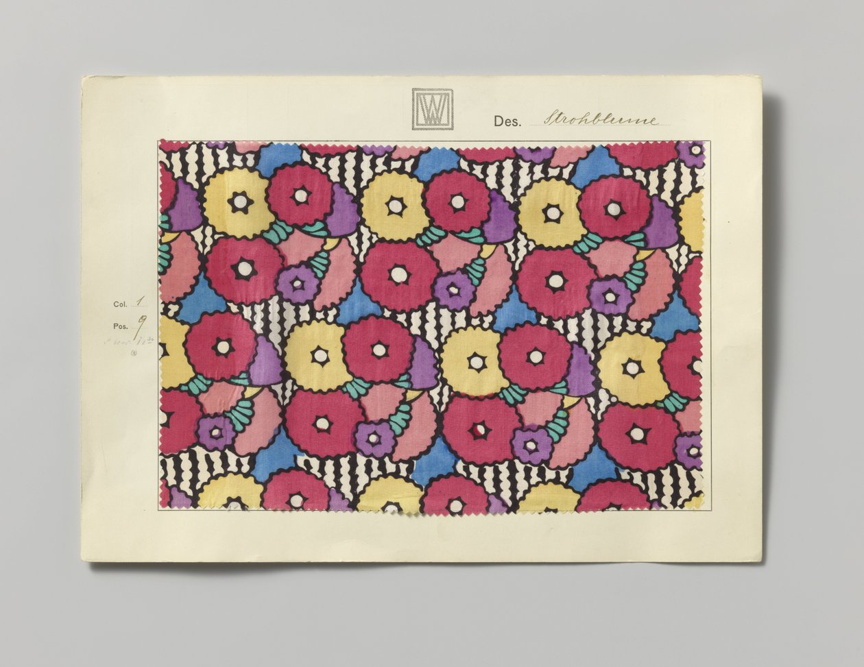 Stål med trykt side, design Strohblume af Wiener Werkstätte