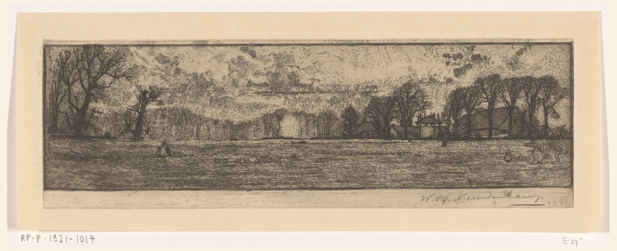 Gård nær Santpoort (original titel) af Wijnand Otto Jan Nieuwenkamp (signed by artist)