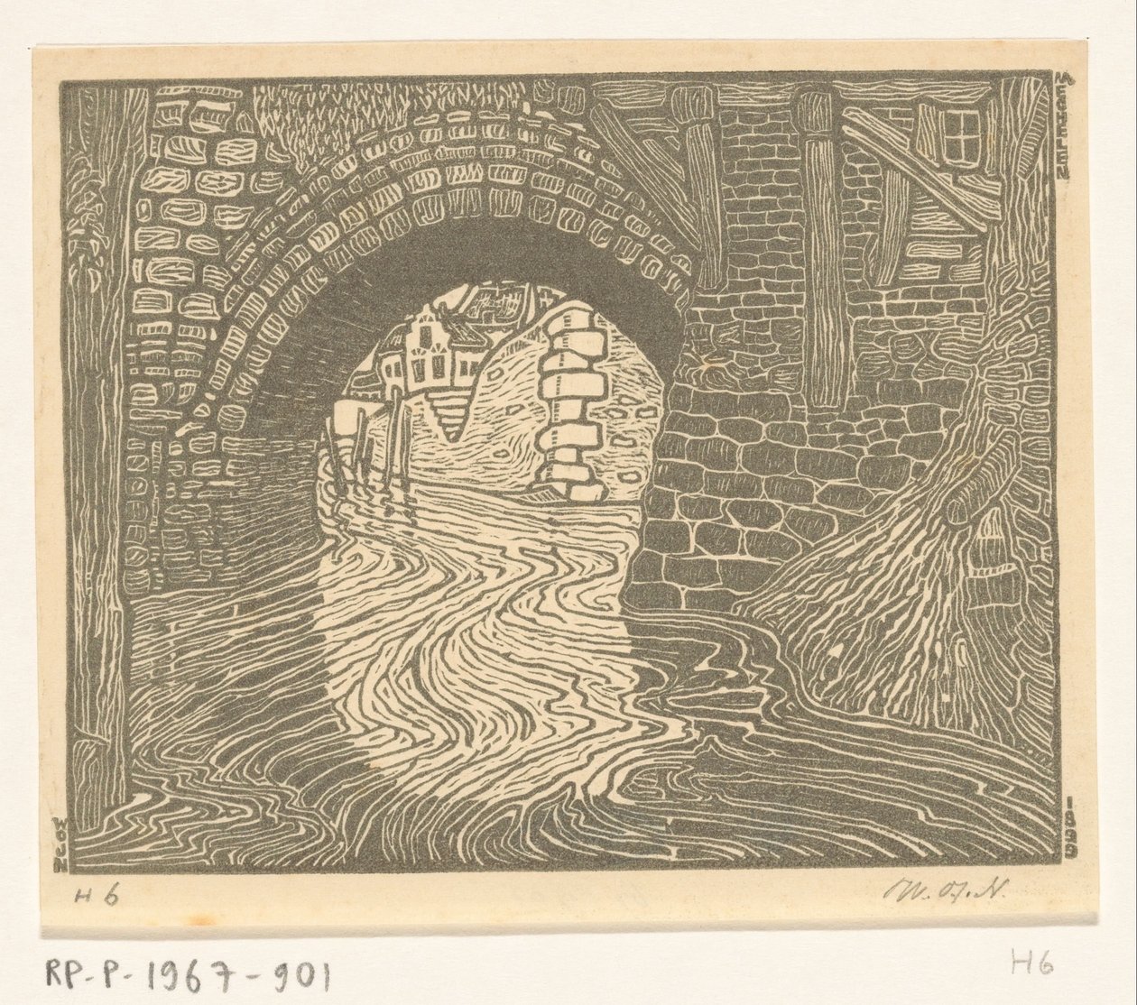 Bro i Mechelen (original titel) af Wijnand Otto Jan Nieuwenkamp (signed by artist)