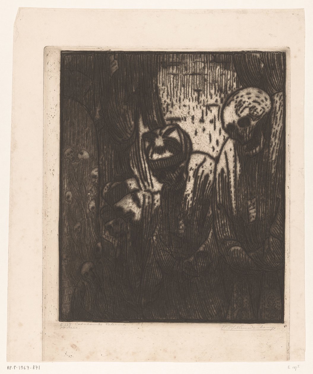 Catacombe, Palermo (original titel på objekt) af Wijnand Otto Jan Nieuwenkamp (signed by artist)