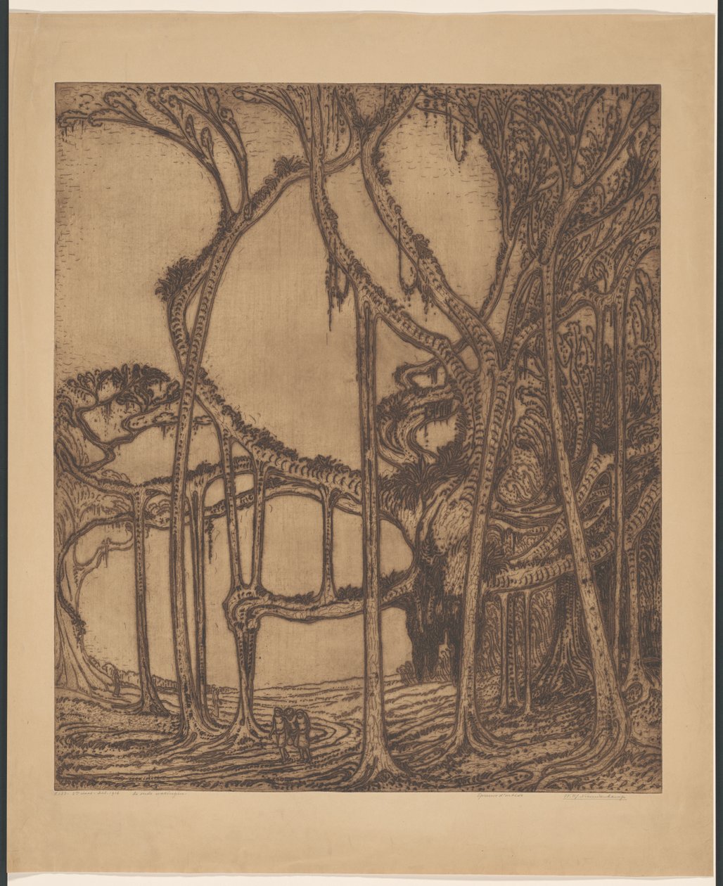 Den gamle waringin (original titel på objektet) af Wijnand Otto Jan Nieuwenkamp (signed by artist)