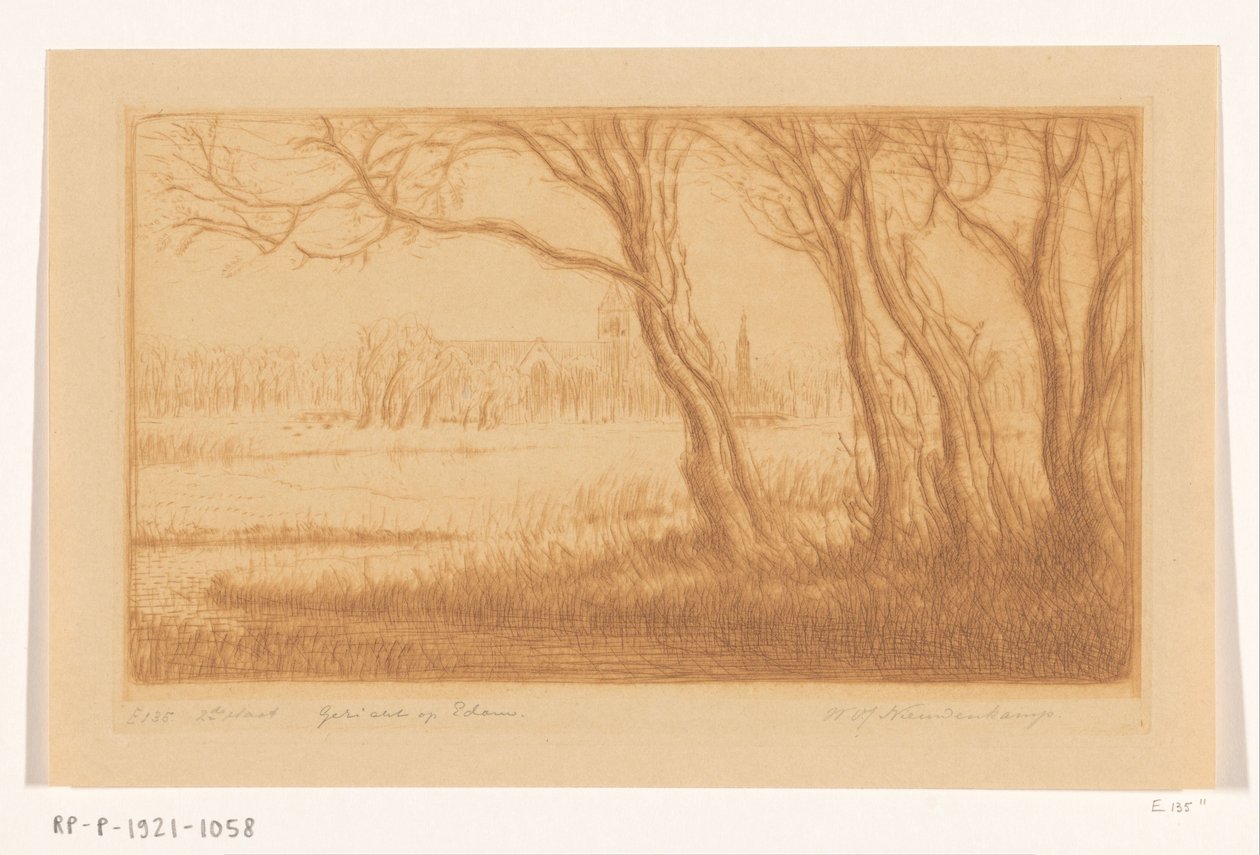 View of Edam (original titel) af Wijnand Otto Jan Nieuwenkamp (signed by artist)