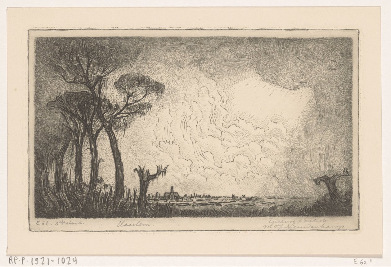 Udsigt over Haarlem (original titel) af Wijnand Otto Jan Nieuwenkamp (signed by artist)