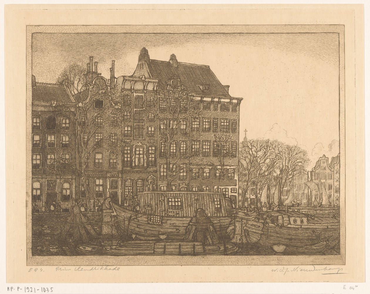 Huse på Prins Hendrikkade i Amsterdam Prins Hendrikkade (original titel) af Wijnand Otto Jan Nieuwenkamp (signed by artist)