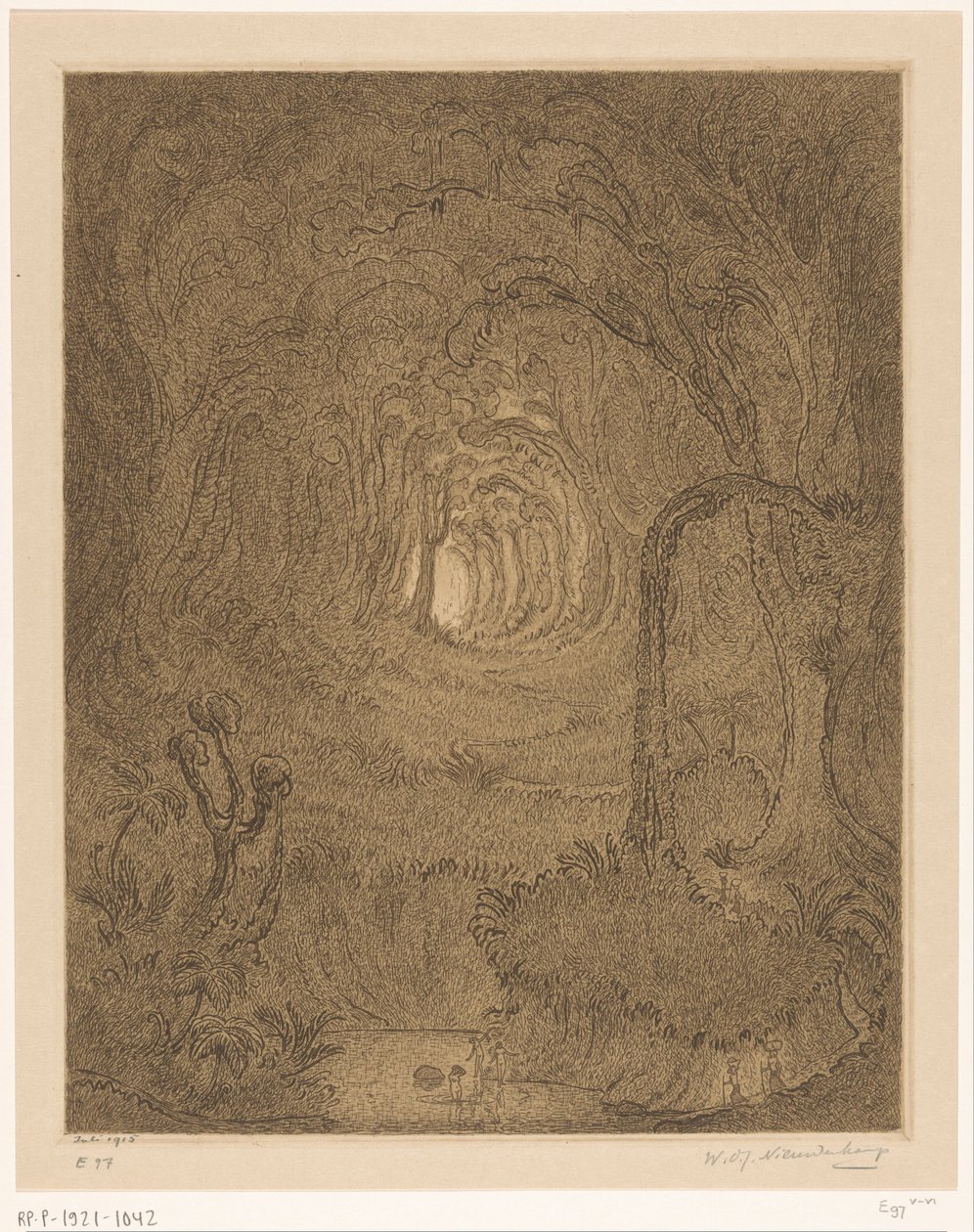 Jungle i Java In the jungle (original titel) af Wijnand Otto Jan Nieuwenkamp (signed by artist)