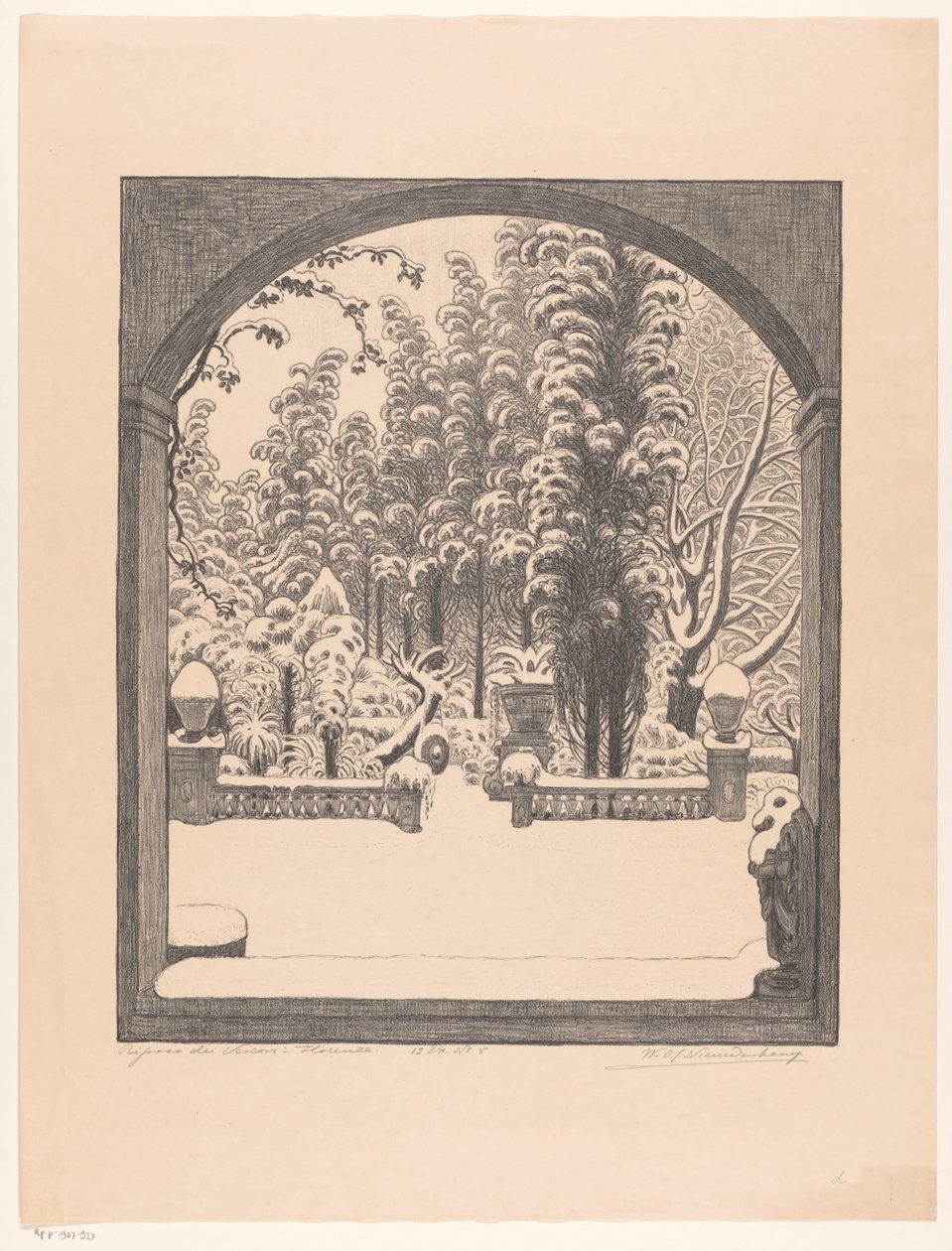 Resten af ​​biskopperne: Firenze (original titel på objektet) af Wijnand Otto Jan Nieuwenkamp (signed by artist)