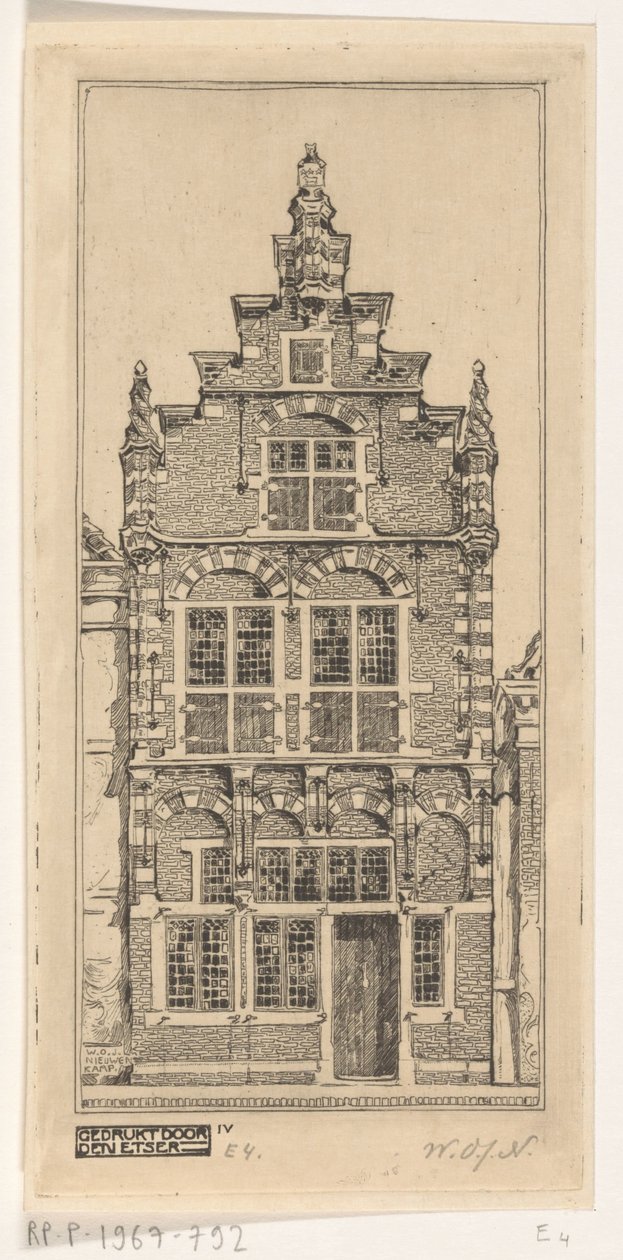 Facade af Edams Museum Facade af Edams Museum (original titel) af Wijnand Otto Jan Nieuwenkamp (signed by artist)