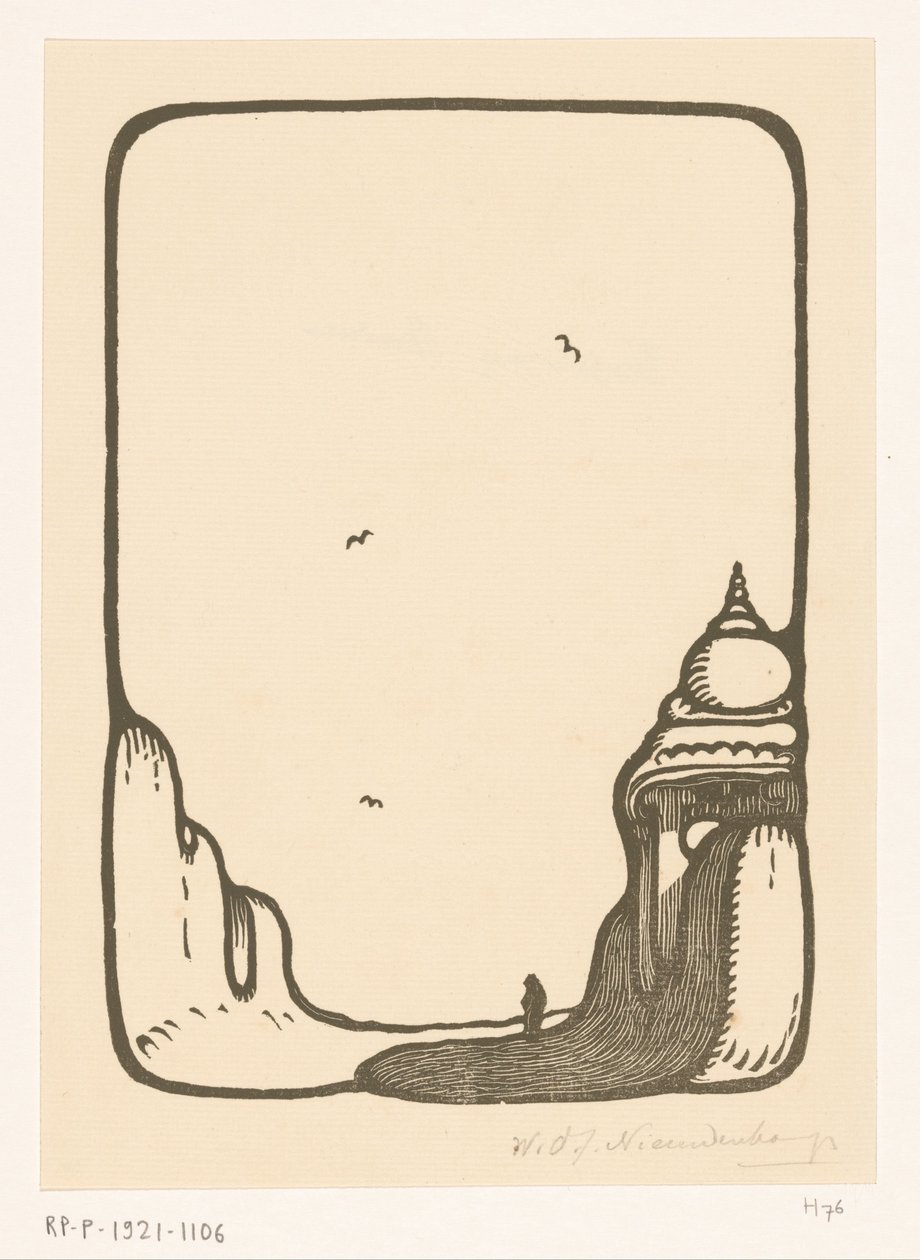 Vej mod en tempelport i Madurai Temple Gate Madura (original titel) af Wijnand Otto Jan Nieuwenkamp (signed by artist)