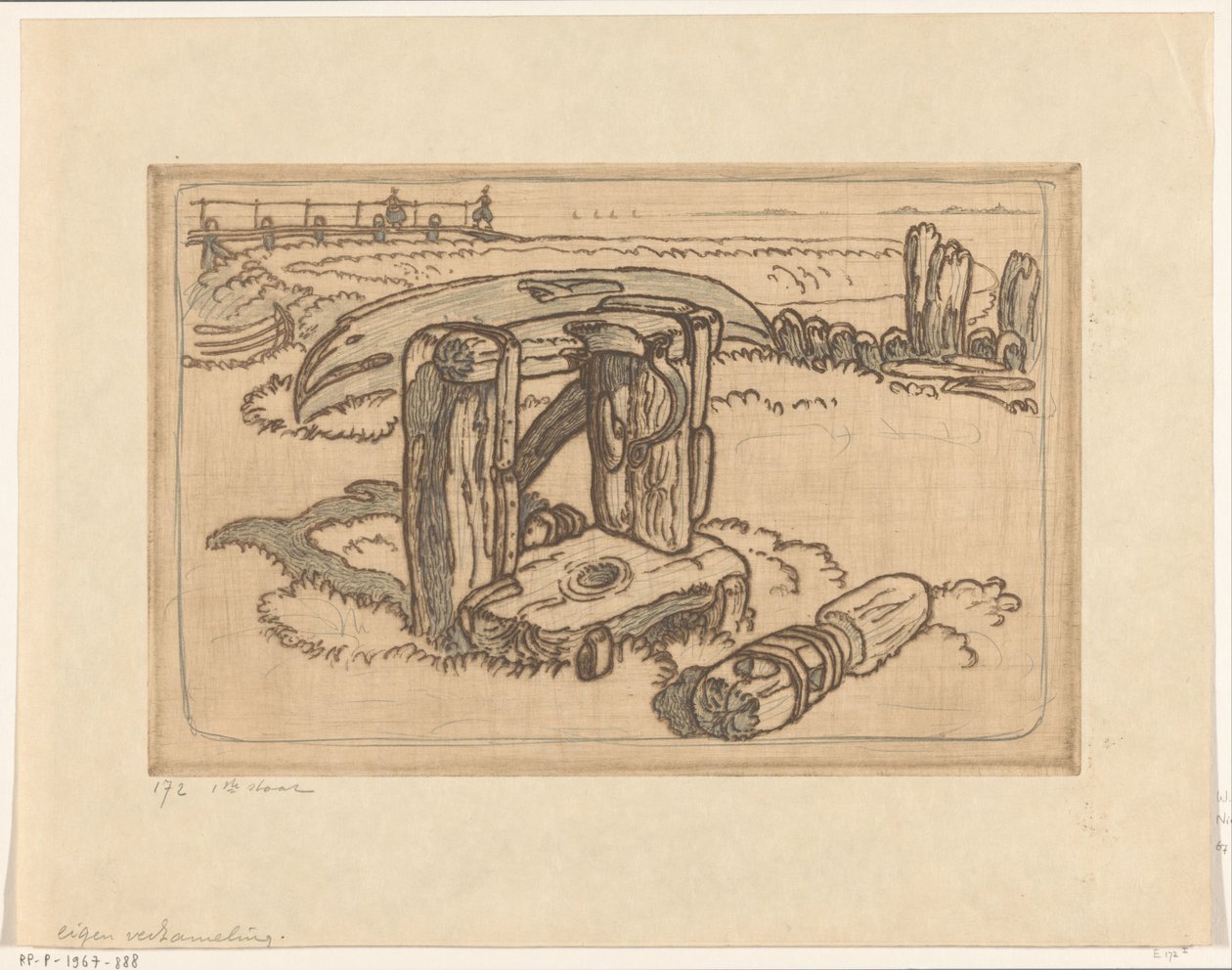 Trækapstan på et skibsværft i Volendam Hjørne på kajen, Volendam (original titel) af Wijnand Otto Jan Nieuwenkamp