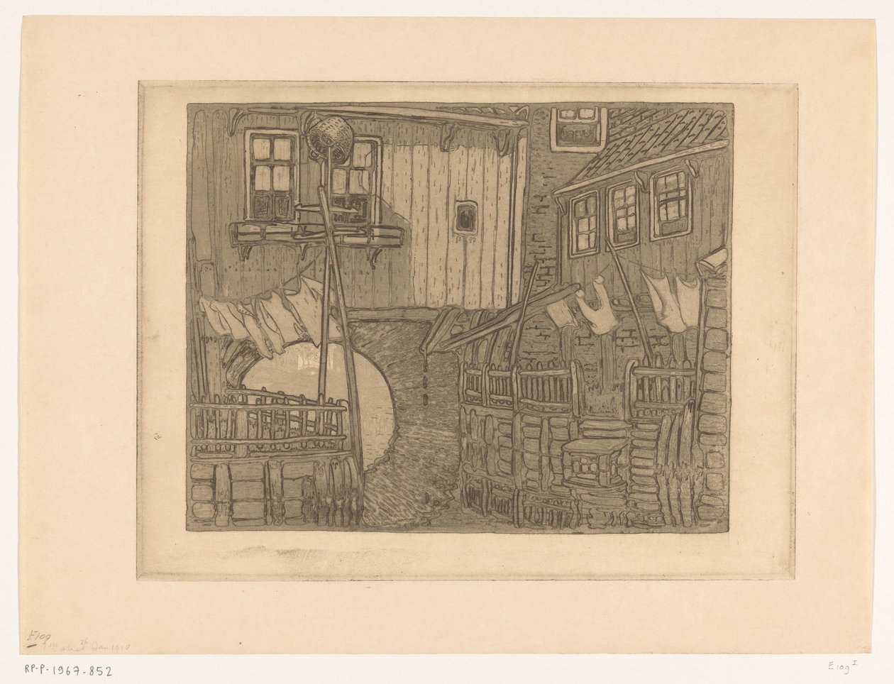 Huse på havnen i Enkhuizen Kvarter i Enkhuizen (original titel) af Wijnand Otto Jan Nieuwenkamp