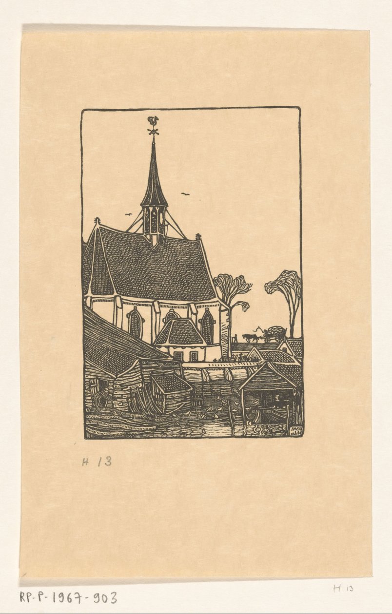 Kirke med kirkegård i Spaarndam Spaarndam, kirken (original titel) af Wijnand Otto Jan Nieuwenkamp