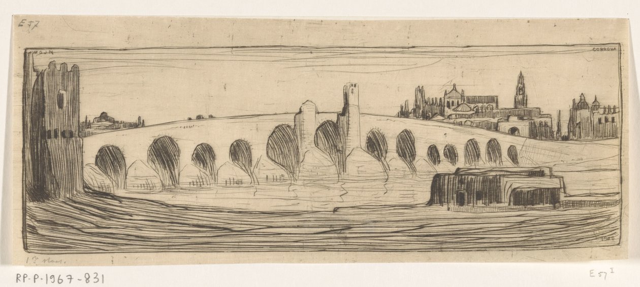 Romeinse brug over Guadalquivir i Cordoba Brug te Cordova (original titel) af Wijnand Otto Jan Nieuwenkamp