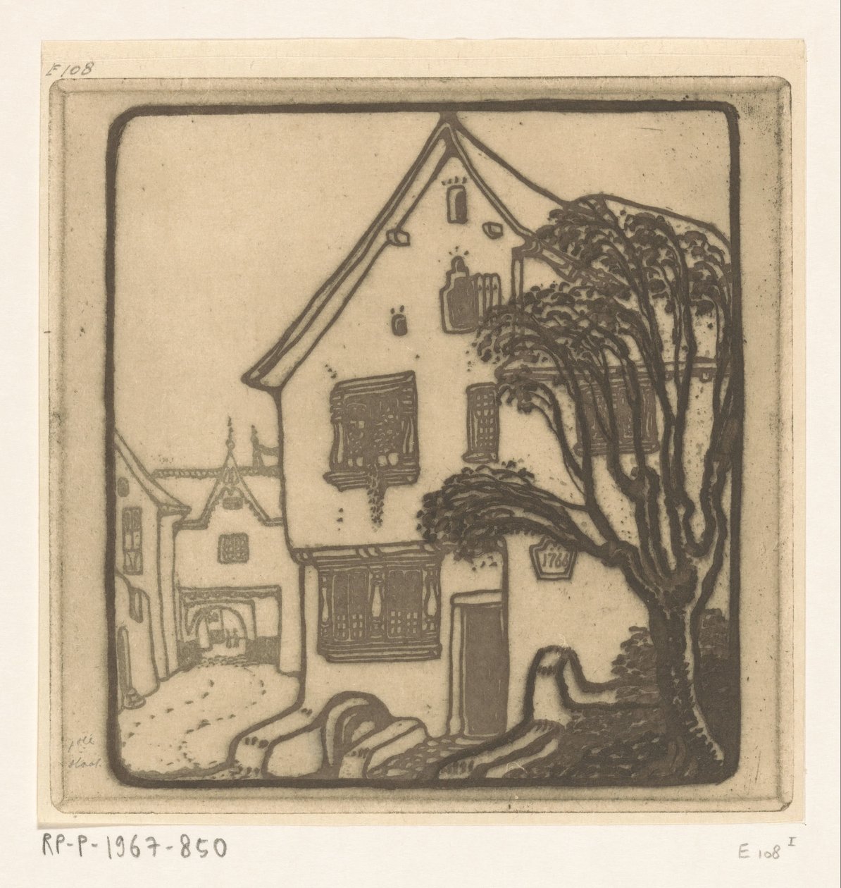 Gade i en by ved Mosel På Mosel (original titel) af Wijnand Otto Jan Nieuwenkamp