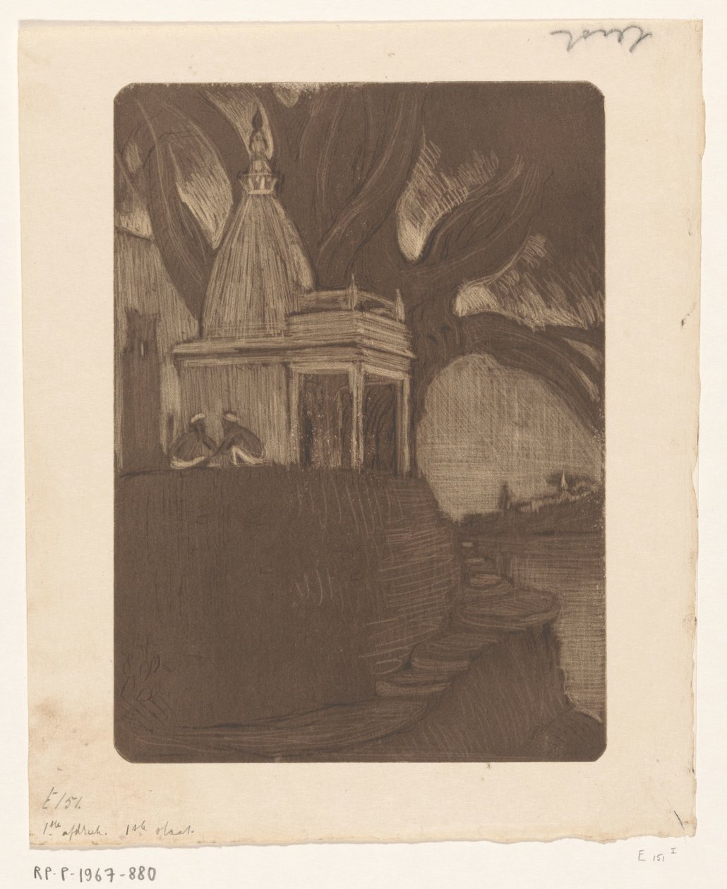 Templet i Benares om natten Sunset, Benares (original titel) af Wijnand Otto Jan Nieuwenkamp