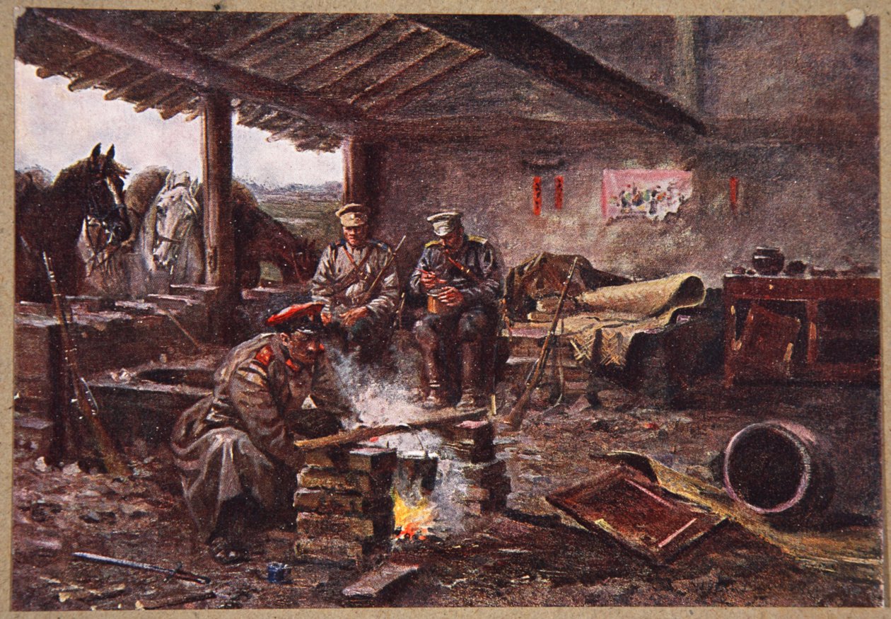 Dragons of the 51 Regiment i ly i en demoleret fansa, illustration fra 