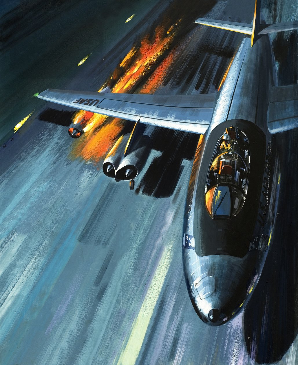 Mareridt i et brændende bombefly, illustration fra 