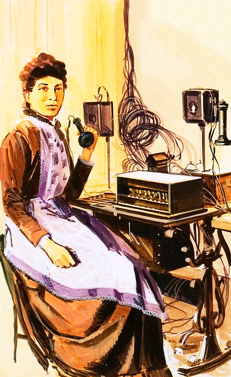 Croydons telefoncentral i 1884 af Wilf (20th century) Hardy