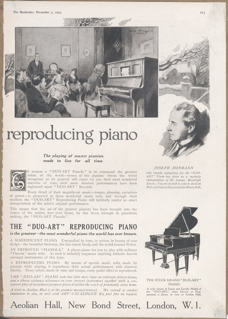 Aeolian Company Pianolas, 1923 af Wilfred Fryer