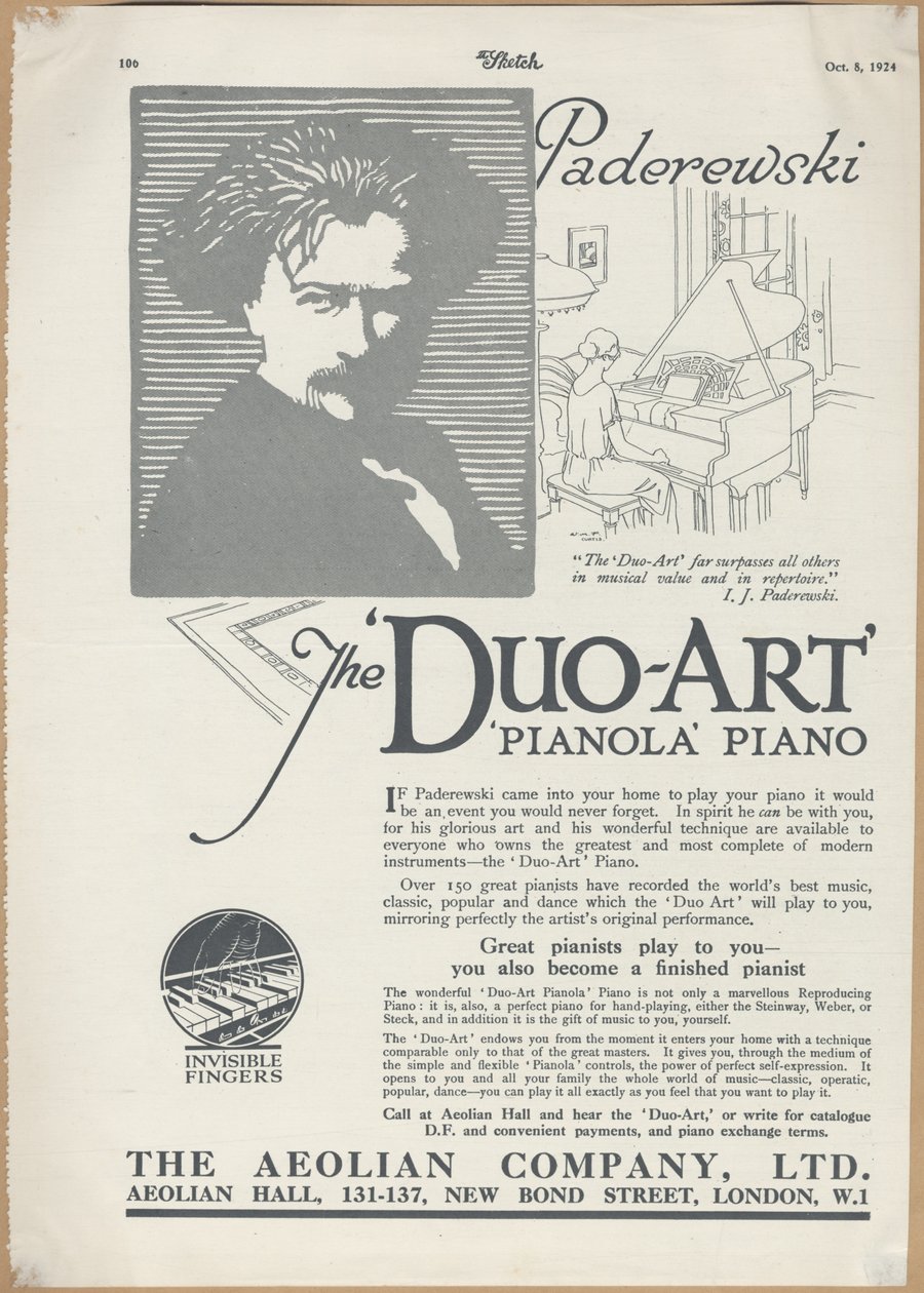 Aeolian Company Pianolas, 1924 af Wilfred Fryer