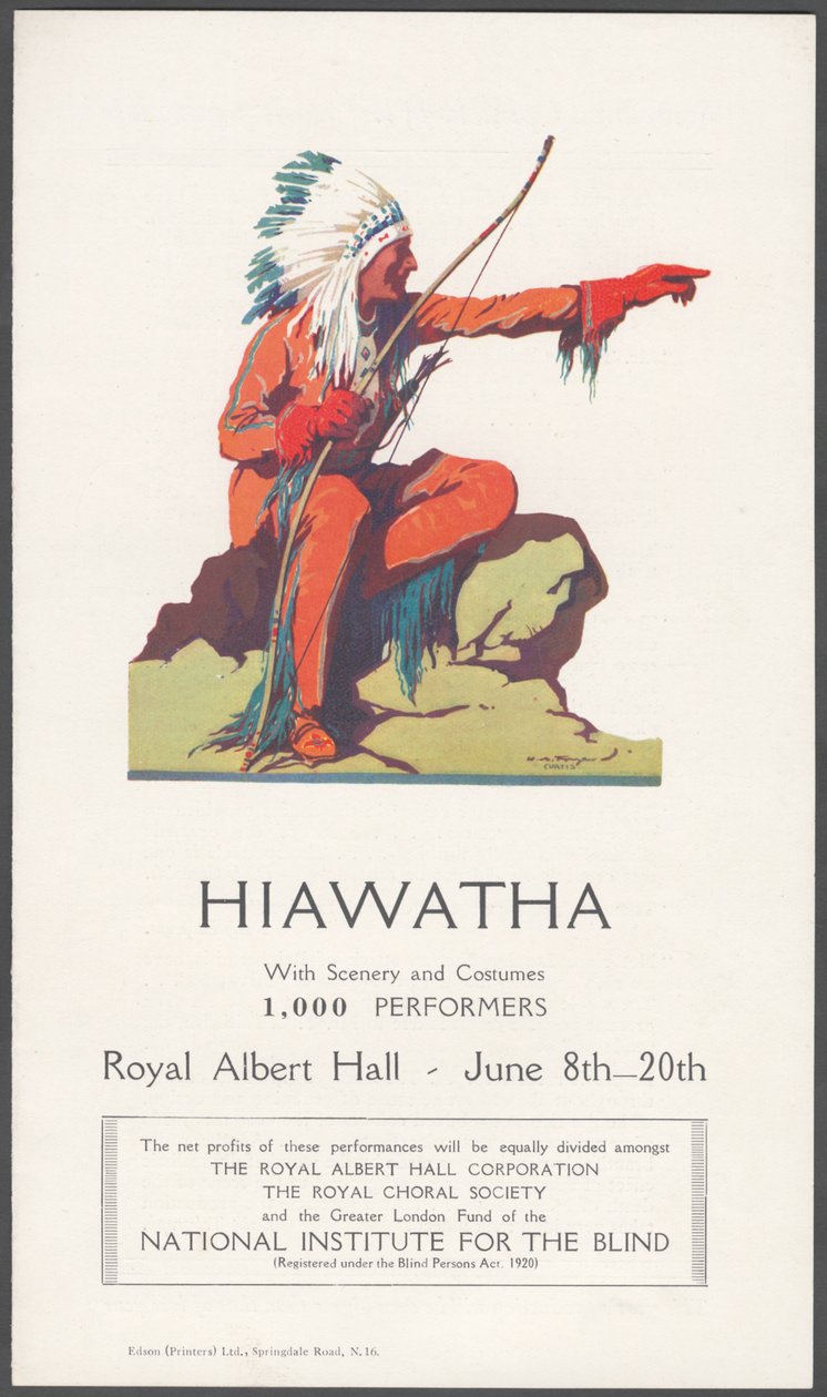 Hiawatha teater reklame af Wilfred Fryer