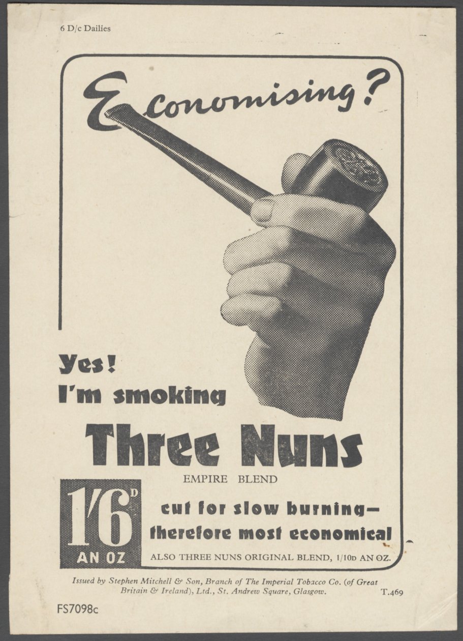 Three Nons Pipe Tobacco, ca. 1930