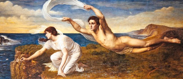 Boreas og Corithyia, ca. 1890 (olie på lærred) af Wilfred Gabriel de Glehn