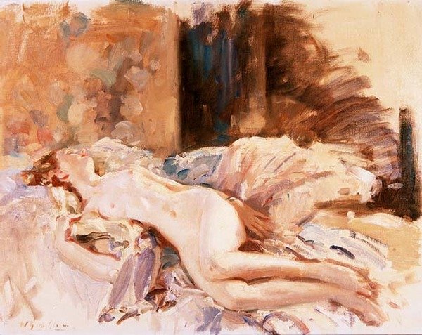 Liggende nøgen af Wilfred Gabriel de Glehn
