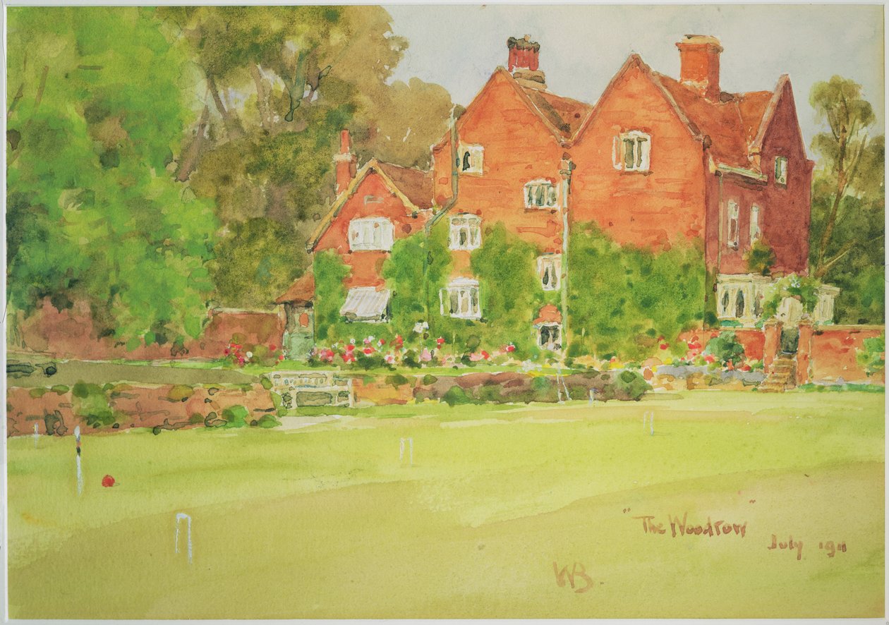 Kroketplænen ved The Woodrow, 1911 af Wilfrid Williams Ball