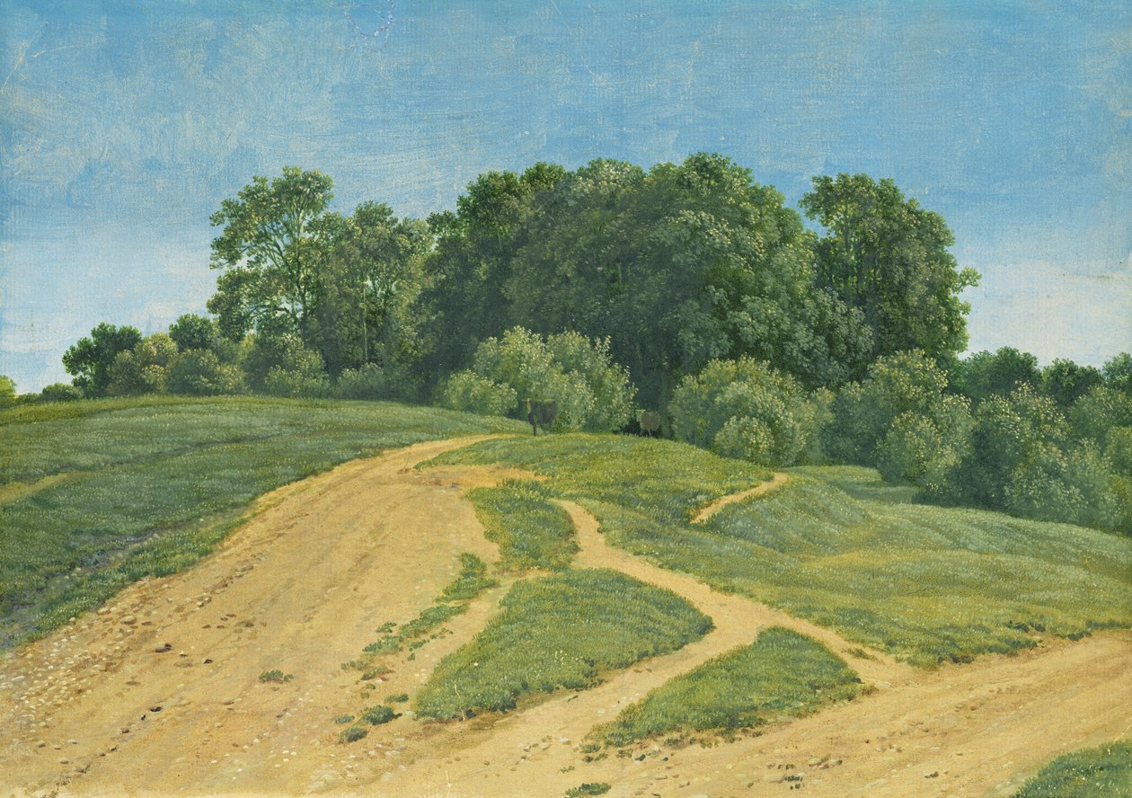 Et spor på tværs af markerne, ca. 1821 af Wilhelm Alexander Kobell