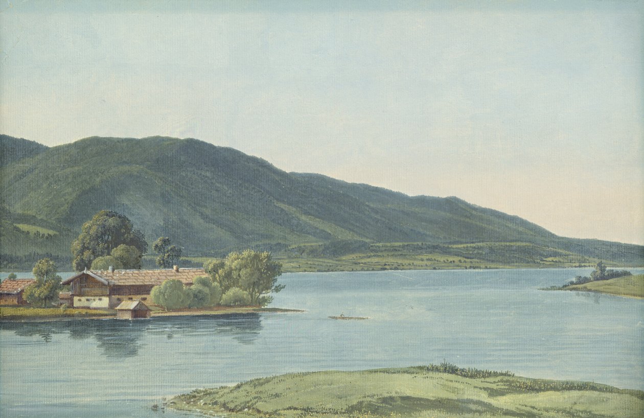 Tegernsee (olie på papir lagt på pap) af Wilhelm Alexander Kobell