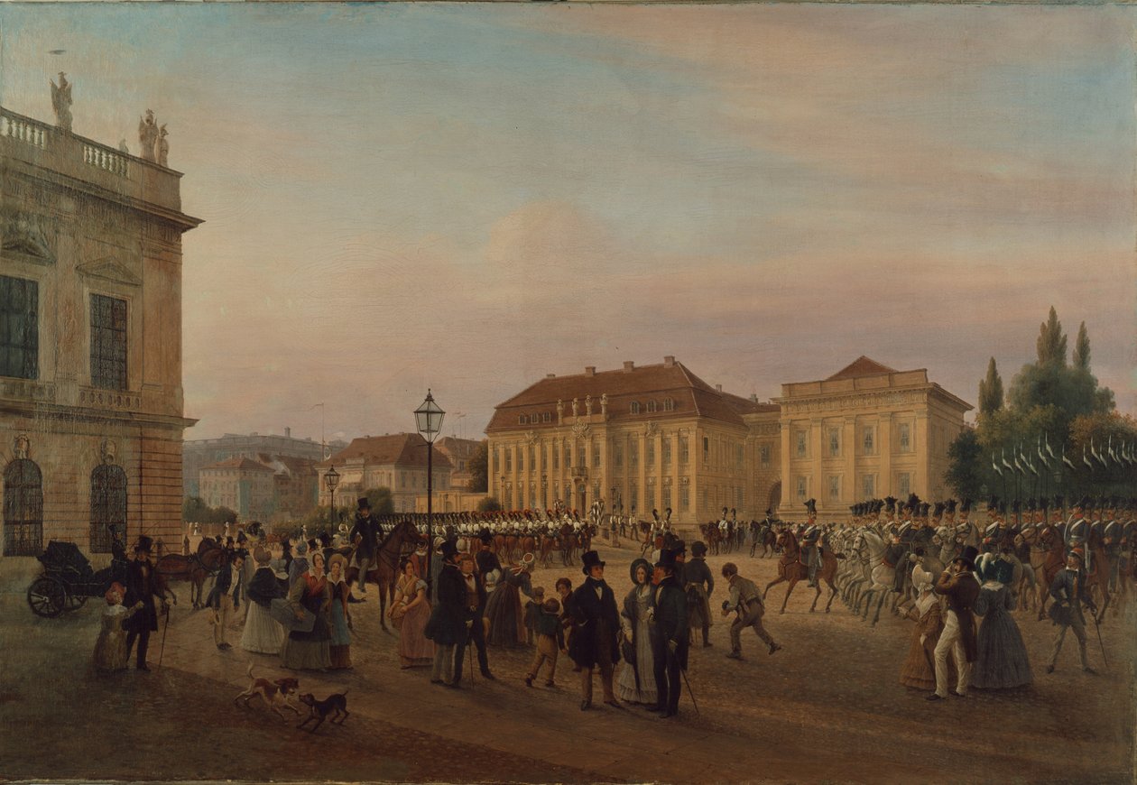 Parade foran det kongelige palads, 1839 af Wilhelm Bruecke