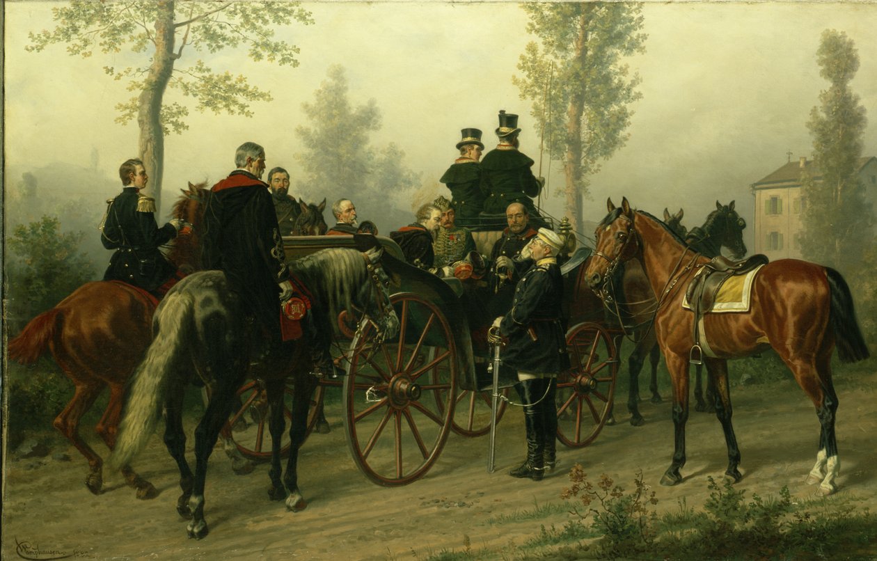 Napoleon III og Bismarck efter slaget ved Sedan, 1882 af Wilhelm Camphausen