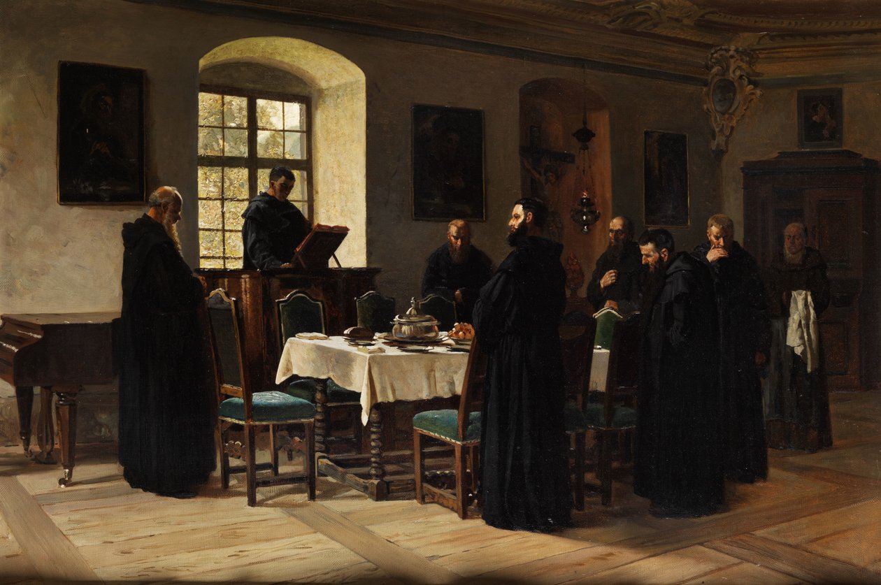 Munke i refektoriet af Wilhelm Ludwig Friedrich Riefstahl