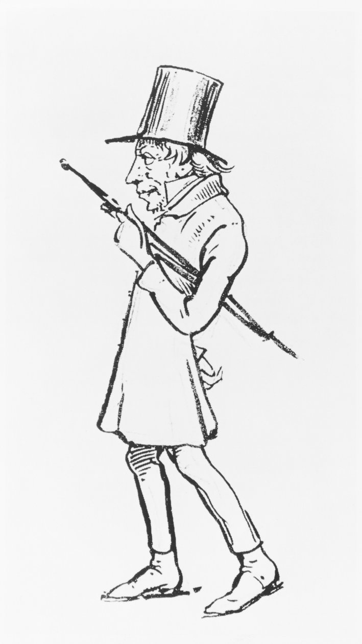Caricature of Soren Aabye Kierkegaard af Wilhelm Marstrand