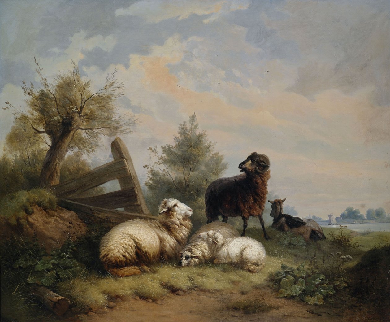 Får, vædder og ged ved porten af Wilhelm Melchior