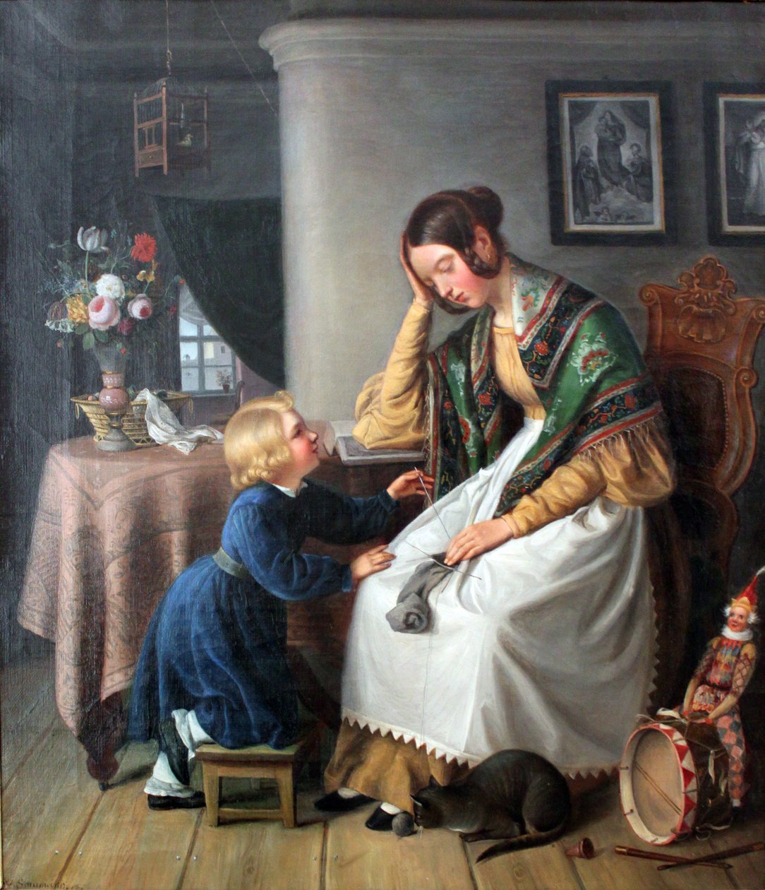 Strikkeren der faldt i søvn af Wilhelm Schumann