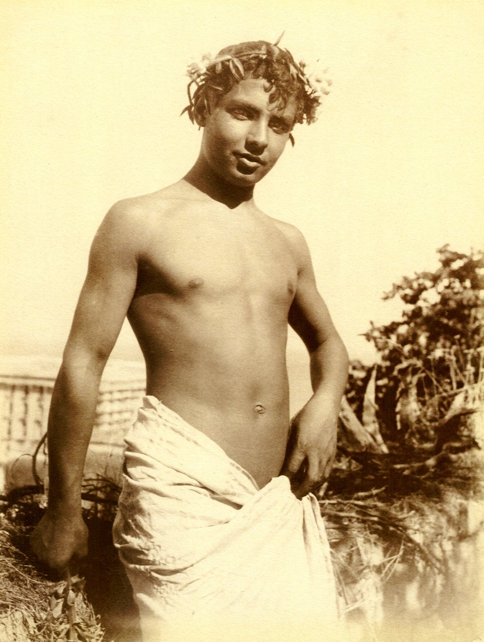 Studie af en ung dreng, Napoli, ca. 1899 (sepiafoto) af Baron Wilhelm von Gloeden