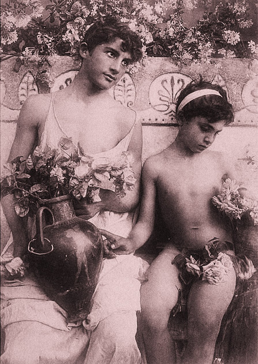 Studie af to drenge, Sicilien, C.1900 af Baron Wilhelm von Gloeden