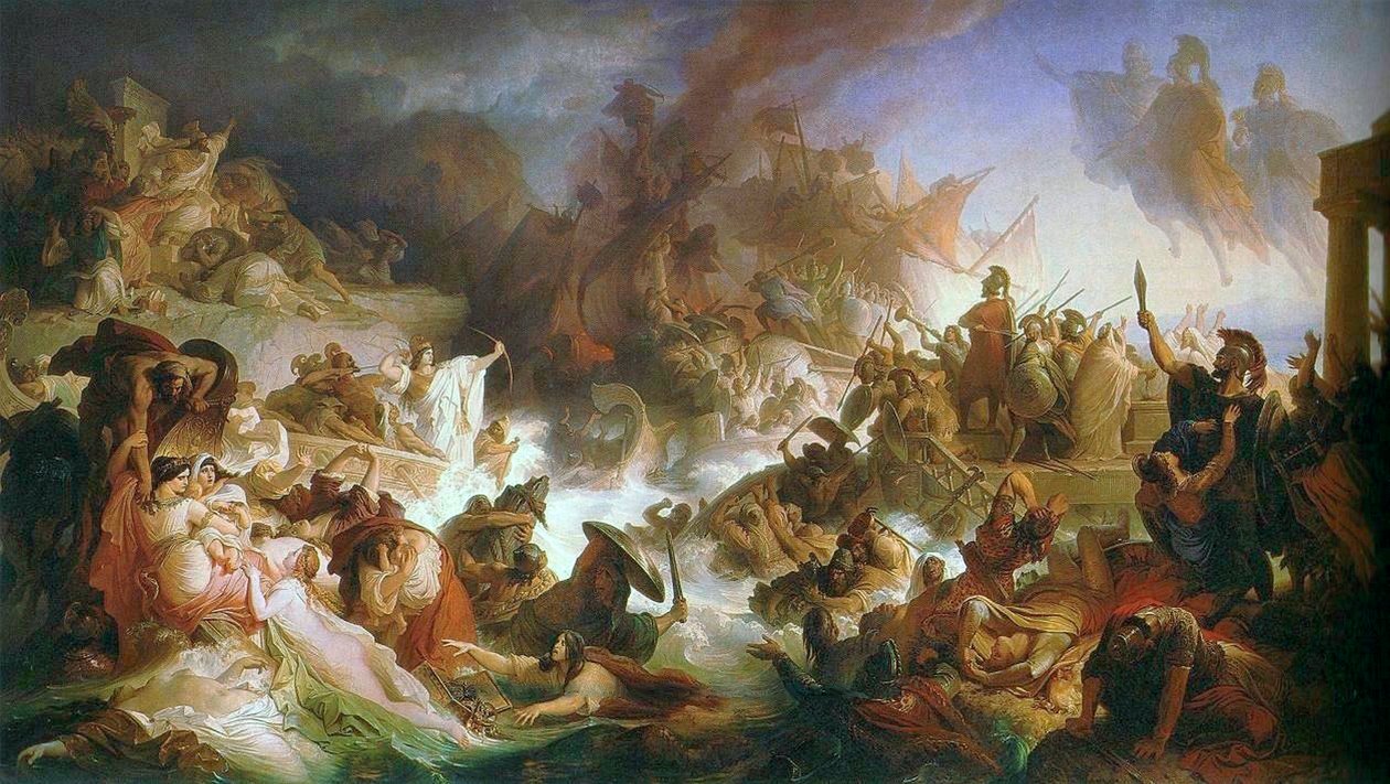 Søslaget ved Salamis af Wilhelm von Kaulbach
