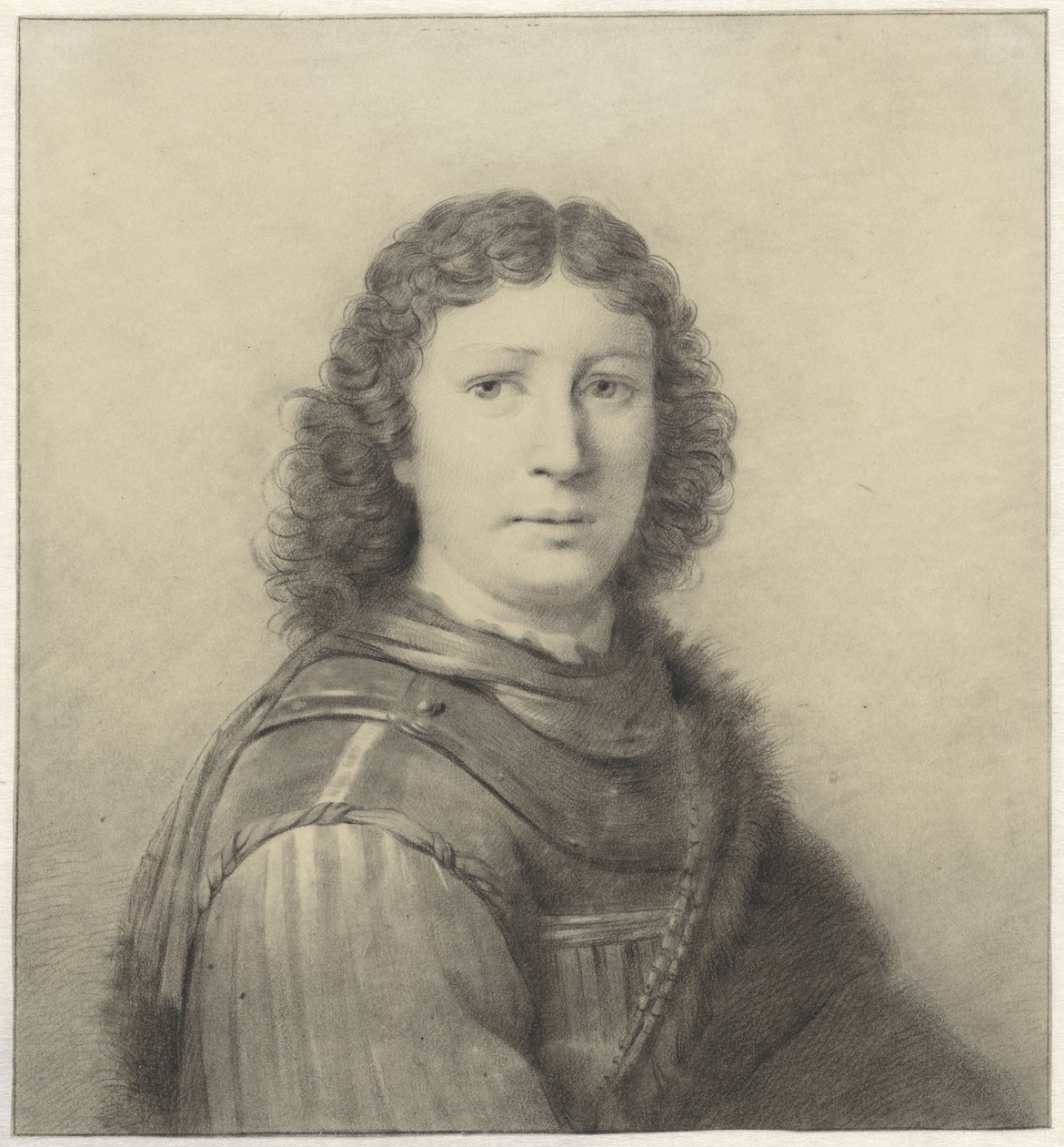 Portræt af en ung mand med krave og kæde af Wilhelm Adrian Netscher