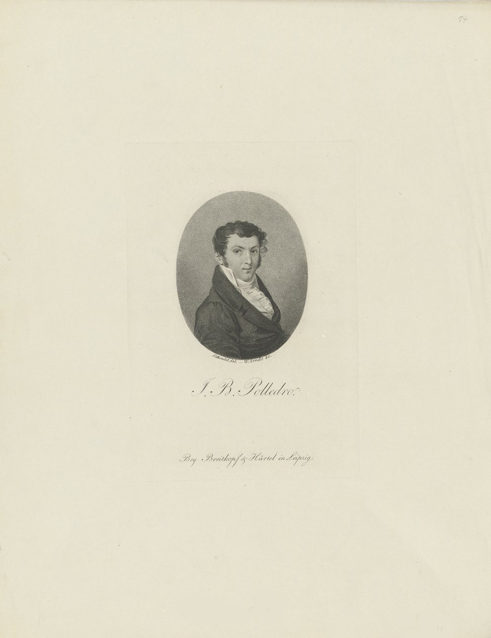 Portræt af violinisten og komponisten Giovanni Battista Polledro 1781-1853, ca. 1810. af Wilhelm Arndt