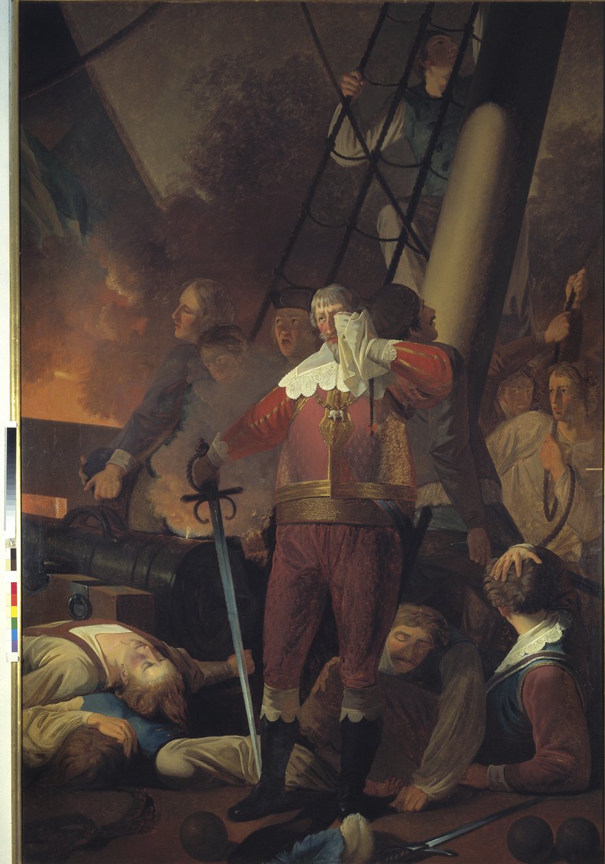 Christian IV på "Trefoldigheden" i slaget på Koldberger Heide 1644 af Wilhelm Bendz