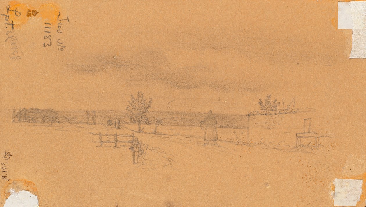 Landschaft mit gehender Figur af Wilhelm Bendz