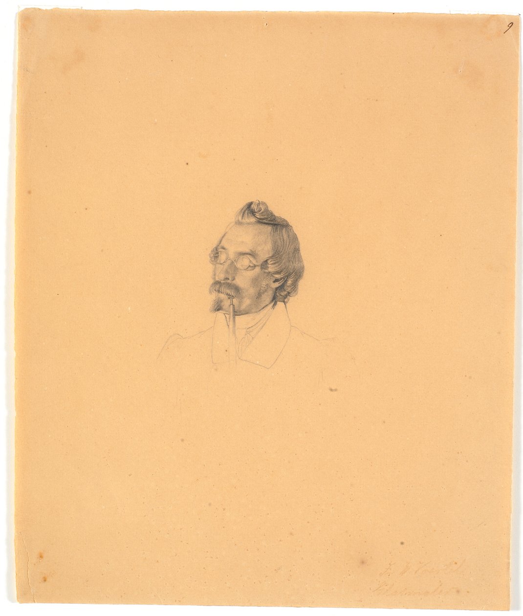 Porträt des Glasmalers Friedrich Vörtel af Wilhelm Bendz