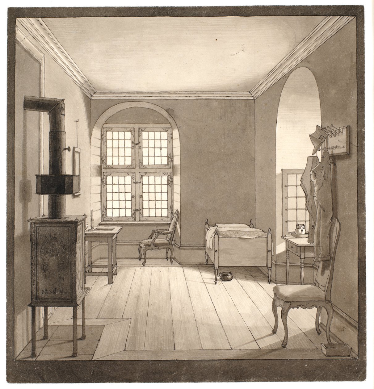 Værelse i Odense Adelige Jomfrukloster af Wilhelm Bendz