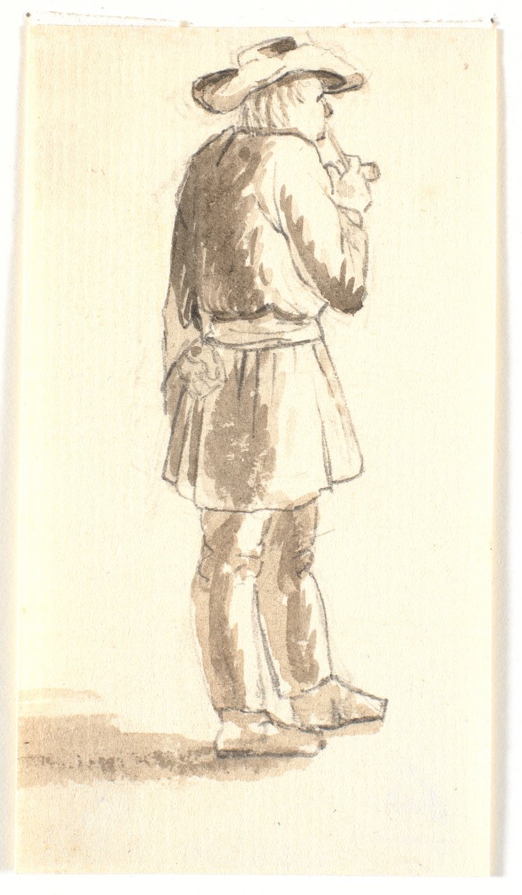 Stående piberygende mand af Wilhelm Bendz
