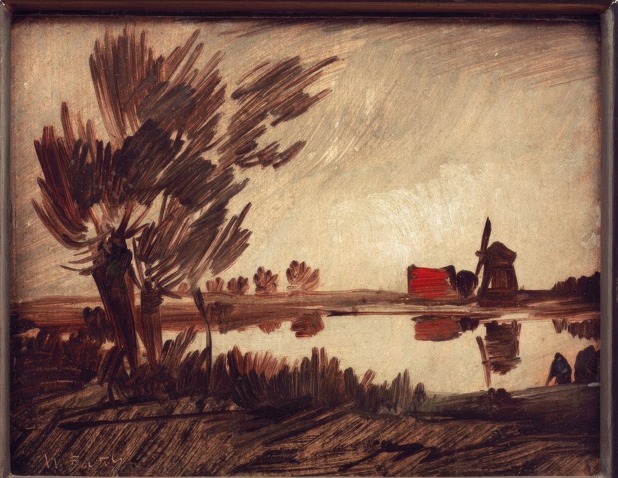 Mølle ved dammen af Wilhelm Busch
