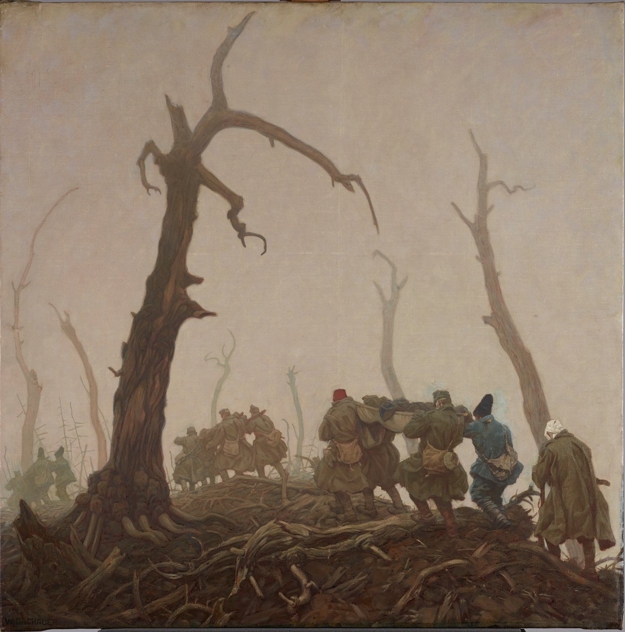 såret transport af Wilhelm Dachauer