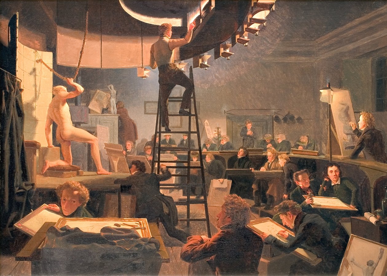 The Life Class på Det Kongelige Akademi for de Skønne Kunster af Wilhelm Ferdinand Bendz