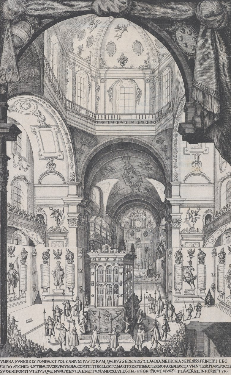 Katafalken af Leopold, ærkehertug af Østrig, 1646. af Wilhelm Frommer